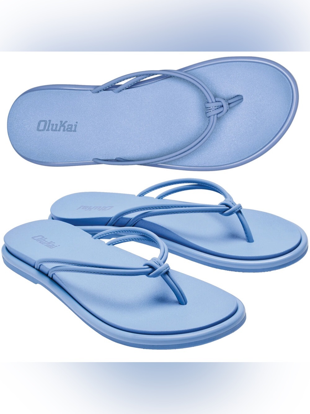 NWT OluKai Women’s Size 6 Cloud Blue AKA Flip Flop Thong Beach Sandals